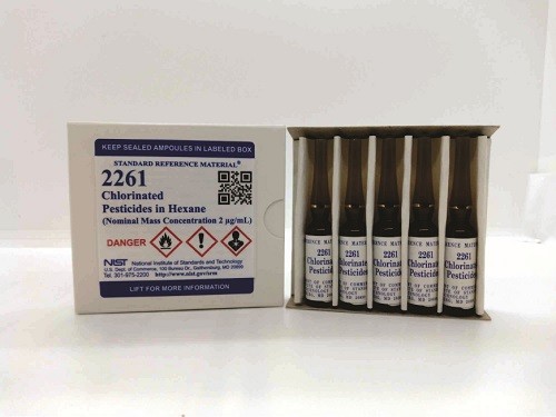 SRM 2261  正己烷中的氯化農(nóng)藥標準品(公稱質(zhì)量濃度為2克/毫升)